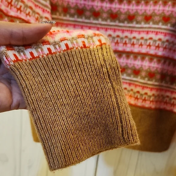 J. Crew Pink and Brown Patterned Sweater - Picture 9 of 10